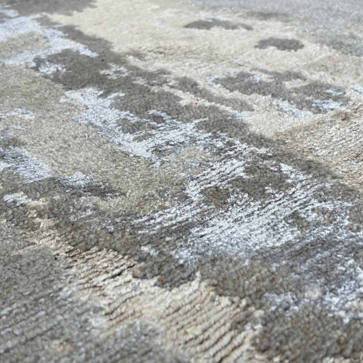 3x5-ft Desert Smoke Area Rug, Wool and Bamboo Silk, 2-0105302