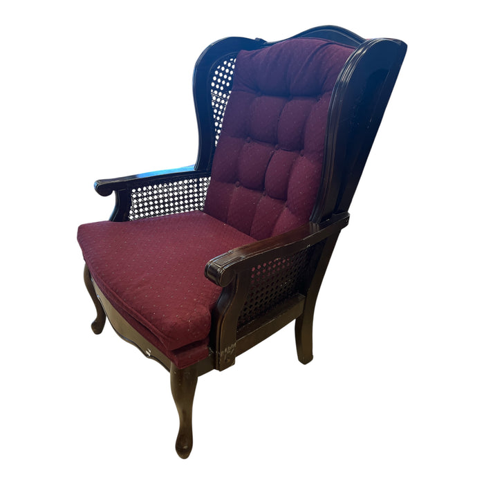 Kane Wing Chair With Burgundy Cushion
