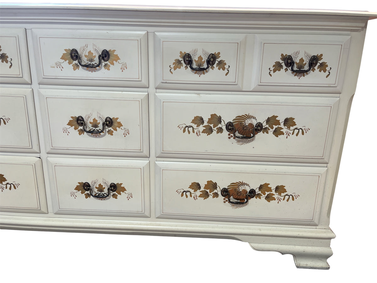 9 Drawer French Provincial Style White Dresser