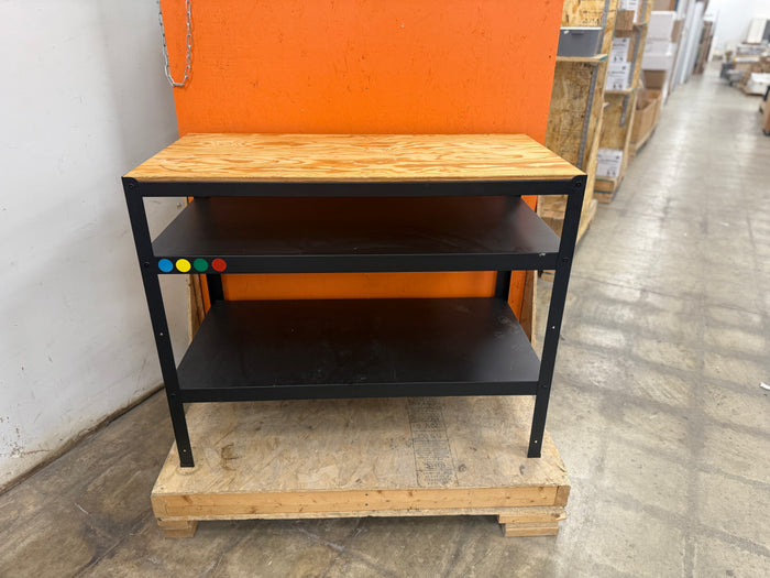 Metal Rectangular Wood Top Table