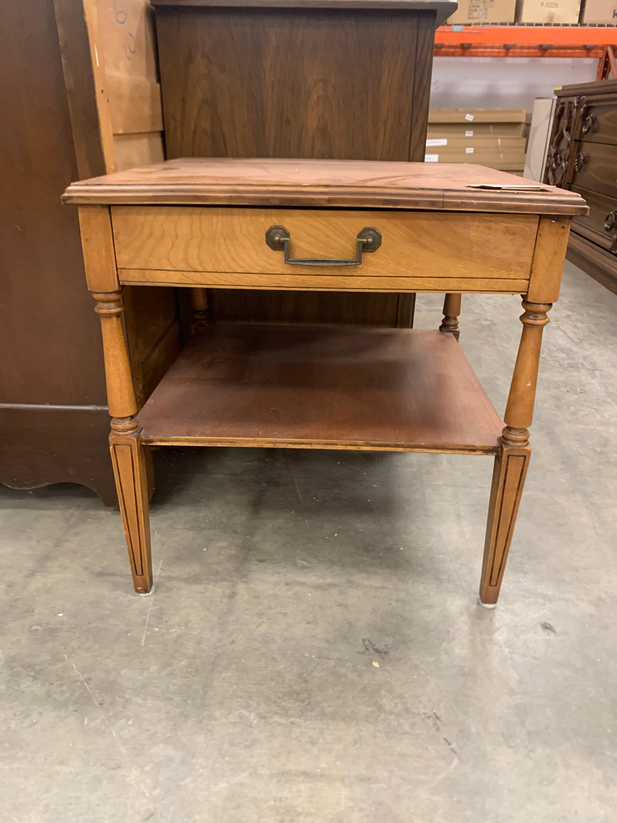 Wooden Side Table With Single Drawer