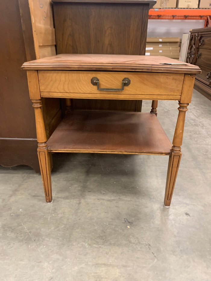Wooden Side Table With Single Drawer