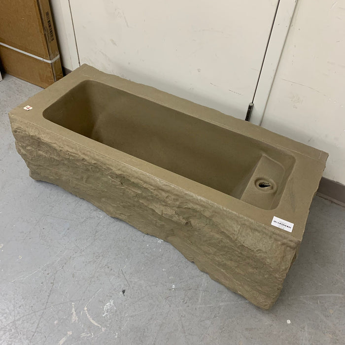 41-inch W Large Plastic Landscape Rock Trough in Beige
