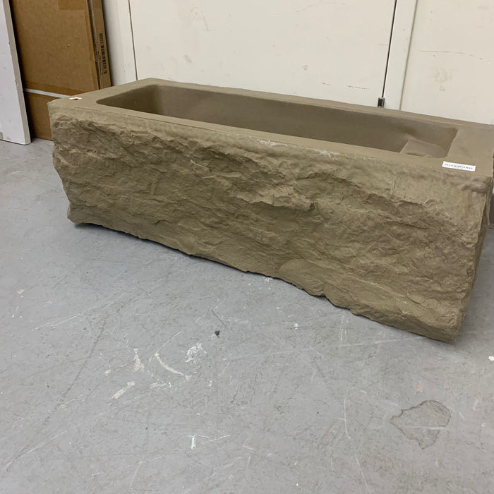 41-inch W Large Plastic Landscape Rock Trough in Beige