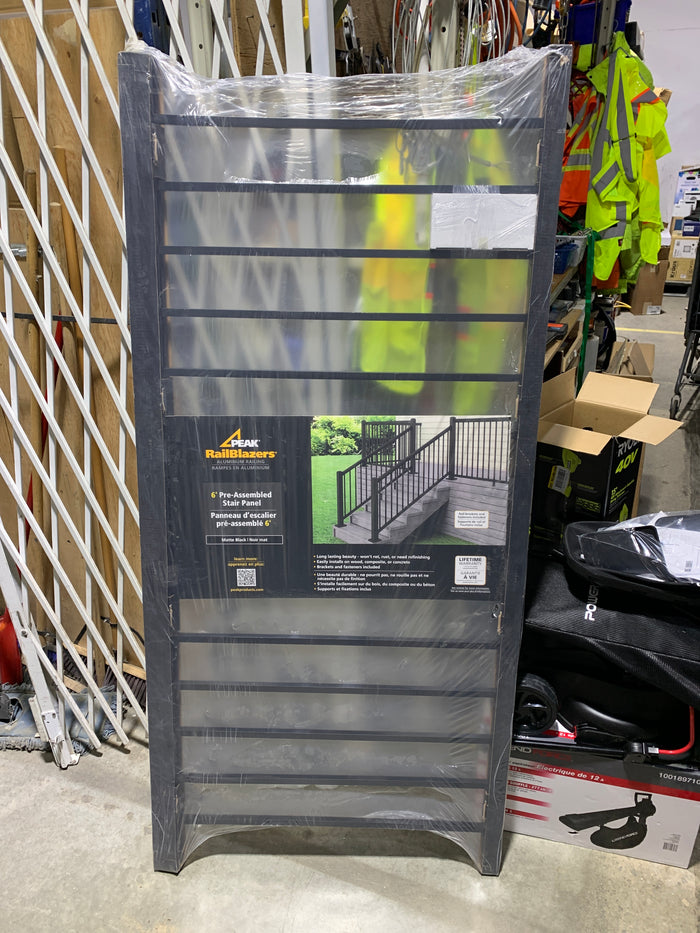 Peak RailBlazers 6 ft. W Aluminum Deck Railing Stair Pre-Assembled Panel in Matte Black