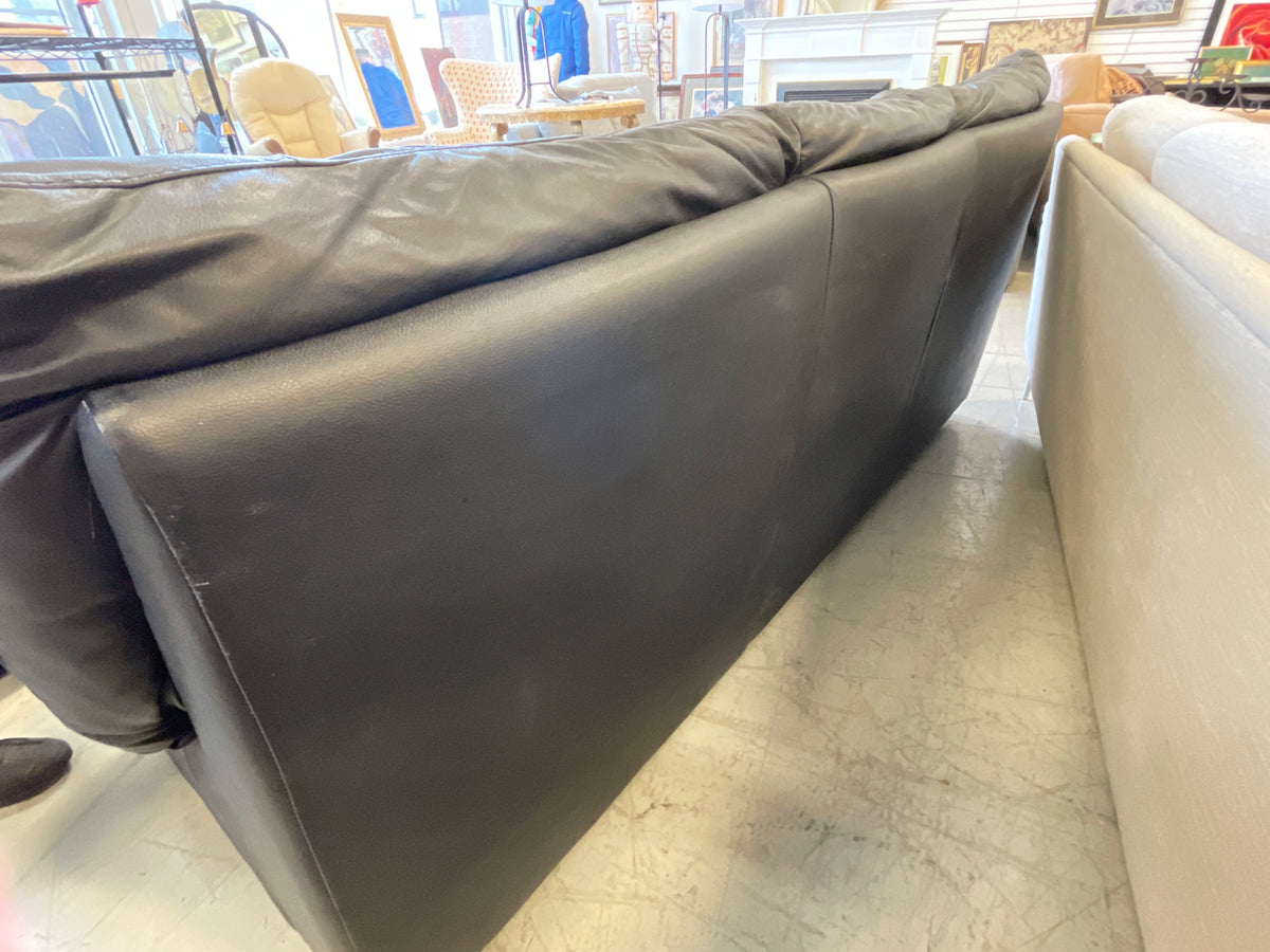 Black 3-Seat Sofa (Pleather)