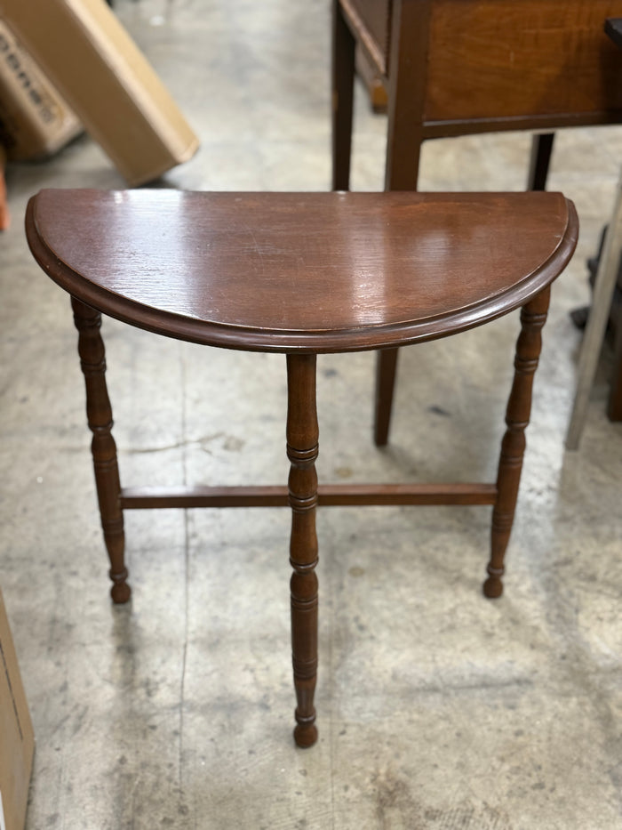 Small Half Circular Wooden Table