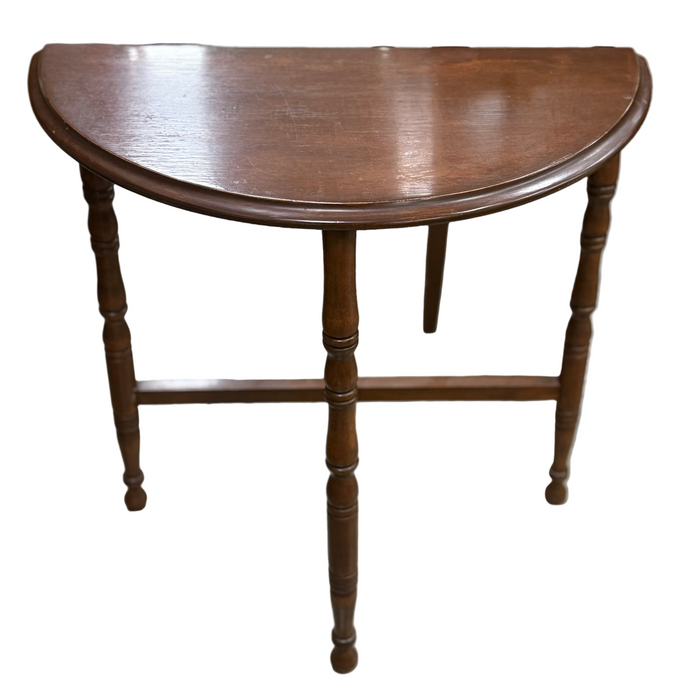 Small Half Circular Wooden Table