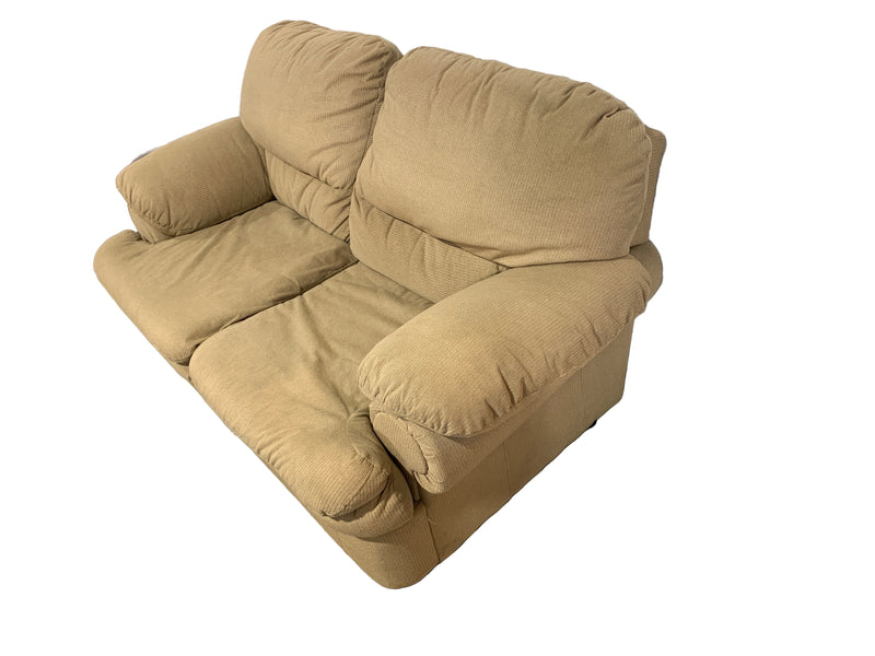 Beige Fabric Loveseat