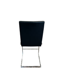 Black Leather Chair with Chrome Frame