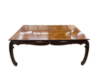 Burl Wood Dining Set with 6 Chairs
