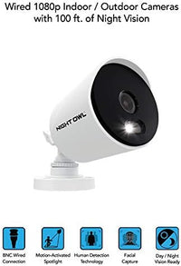 Night Owl CCTV Video Home Security Camera System with 6 Wired 1080p HD Indoor/Outdoor Cameras with Night Vision (Expandable up to a Total of 16 Wired Cameras) and 1TB Hard Drive