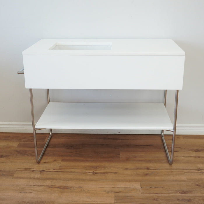 42-inch Metal Frame Bathroom Vanity w/ Porcelain Top