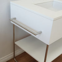 42-inch Metal Frame Bathroom Vanity w/ Porcelain Top