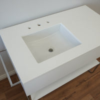 42-inch Metal Frame Bathroom Vanity w/ Porcelain Top