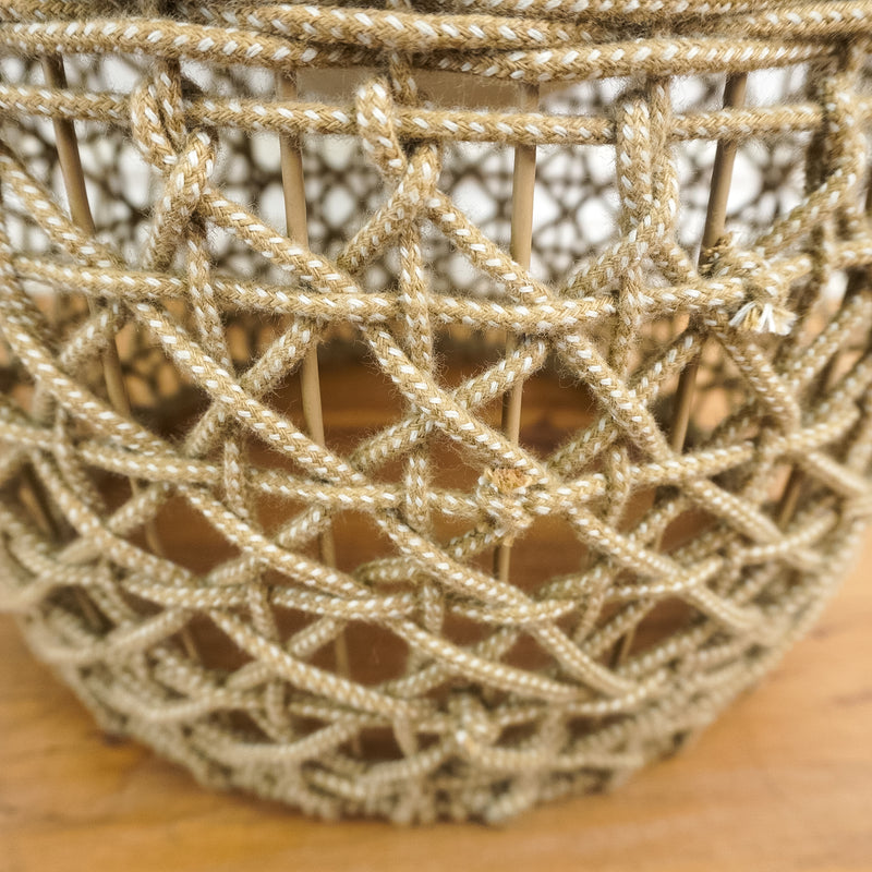 42.5-Inch High 1-Light Weaved Basket Outdoor Pendant Light