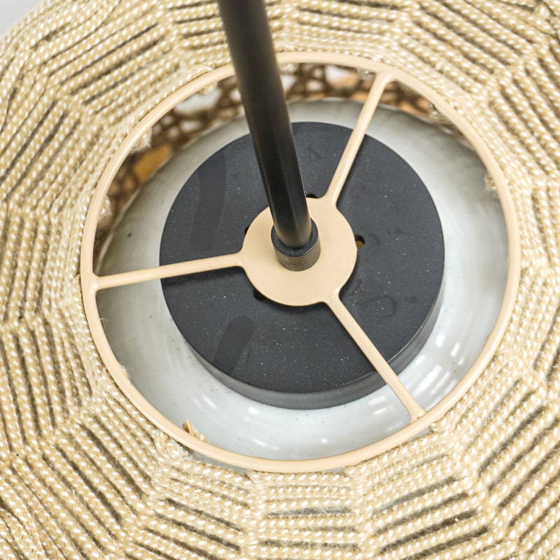 42.5-Inch High 1-Light Weaved Basket Outdoor Pendant Light