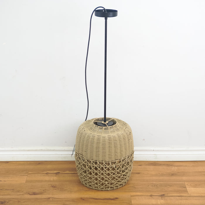 42.5-Inch High 1-Light Weaved Basket Outdoor Pendant Light