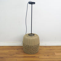 42.5-Inch High 1-Light Weaved Basket Outdoor Pendant Light