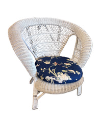 White Wicker Patio Conversation Set