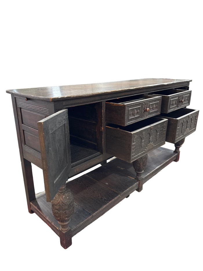 Jacobean Black Washed Sideboard