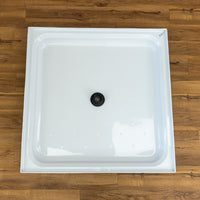 42" Acrylic Shower Base with Center Drain in White