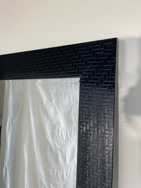 Textured Black Framed Mirror