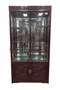 Vintage Rosewood Curio Display Cabinet