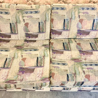 88-Inch Wide Green Patterned Sofa