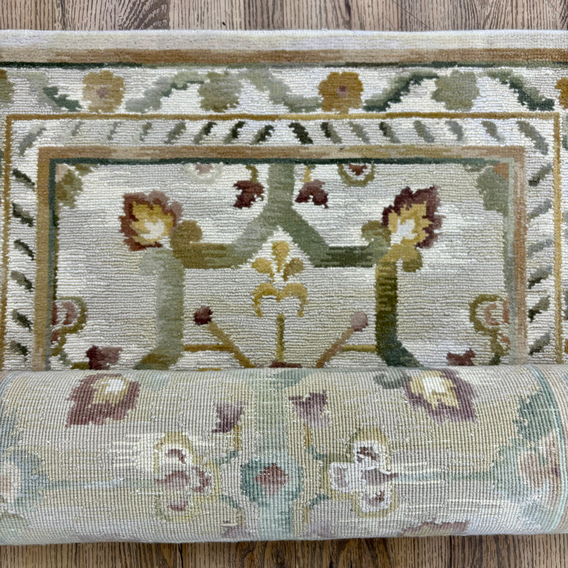3x5-ft Floral Medallion Area Rug – 100% Wool, Hand Woven, 236
