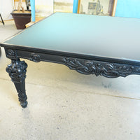 43-inch W Mirrored Top Coffee Table in Matte Black