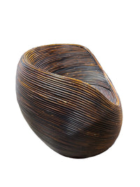 Vintage Mid-Century-Modern Pencil Reed / Rattan Pod Chair - Gabriella Crespi