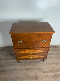 Mid-Century 4 Drawer Tallboy Dresser