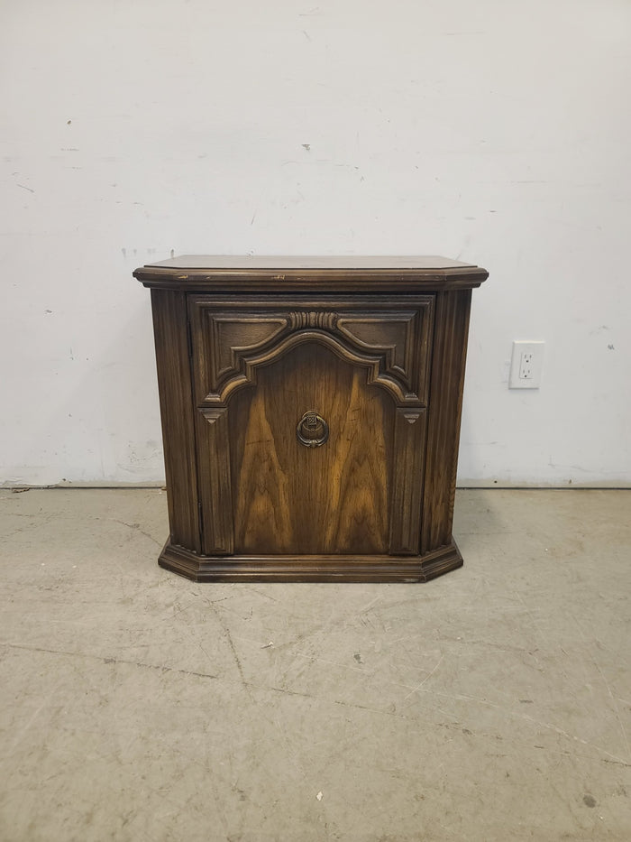 Vintage Traditional warm Brown Solid wood bedside Table #MR6