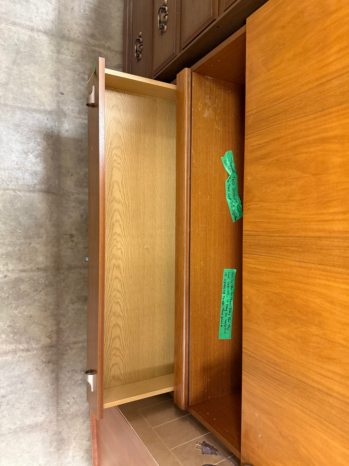 Large Wood & Glass Display Cabinet