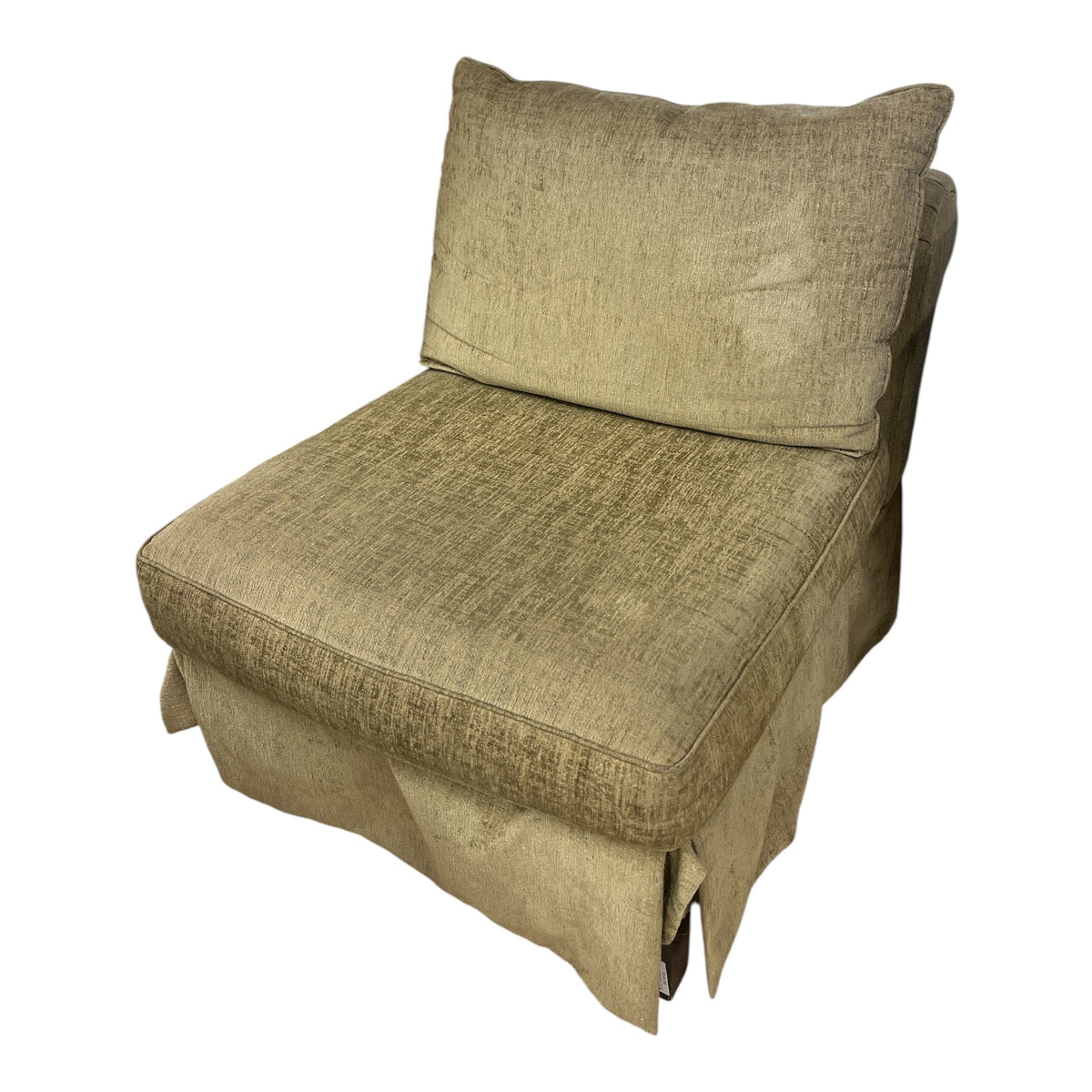 Olive Green Velvet Slipper Armchair