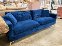 Navy Blue Naomi Velvet 3-Seater Sofa
