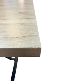 Modern Dining Table With Wood Top & Iron Frame