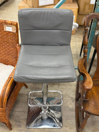 Grey Faux High Swivel Chair