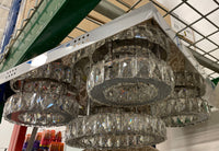 Crystal LED Flushmount 23 in. Square with Chrome Base