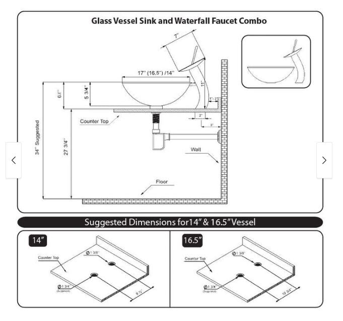 Arsumo Tempered Glass Vessel Bathroom - Blue/Rectangular