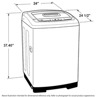 GE- Space Saving Stationary Washer With Stainless Steel Basket-White