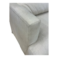 Contemporary Ivory Upholstered Sofa w/ Slipcover-Style Skirt