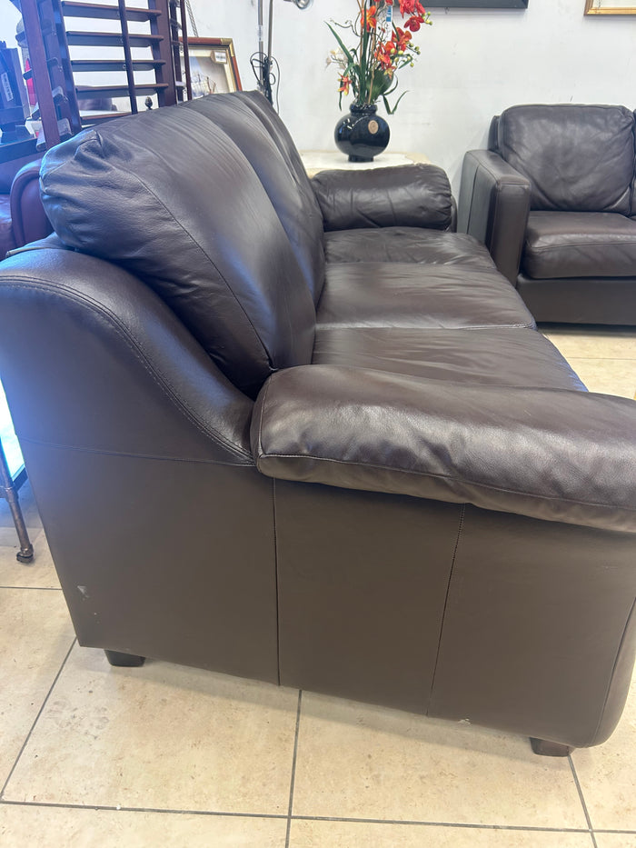 Brooklyn Brown Leather 3-Seater Sofa