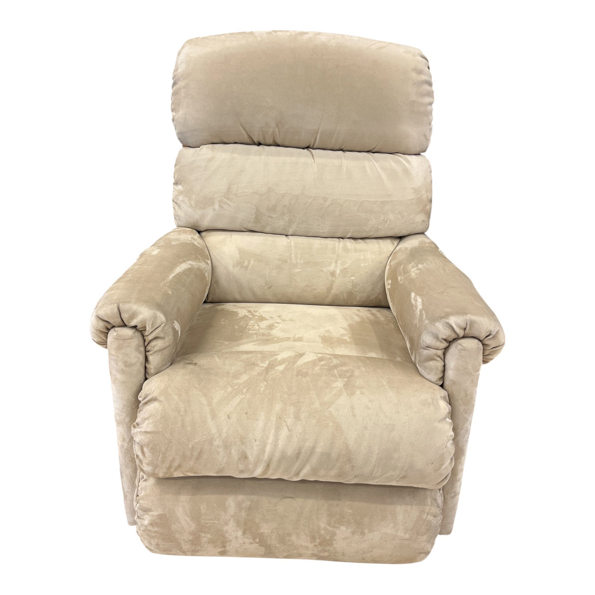 Beige Plush Rocker Recliner Chair