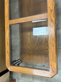 Wood and Glass Coffee Table with Metal Frame