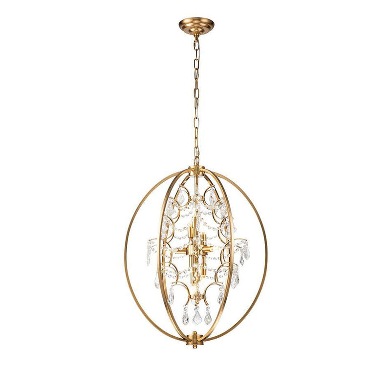 Gold and Crystal 8-LIGHT CHANDELIER