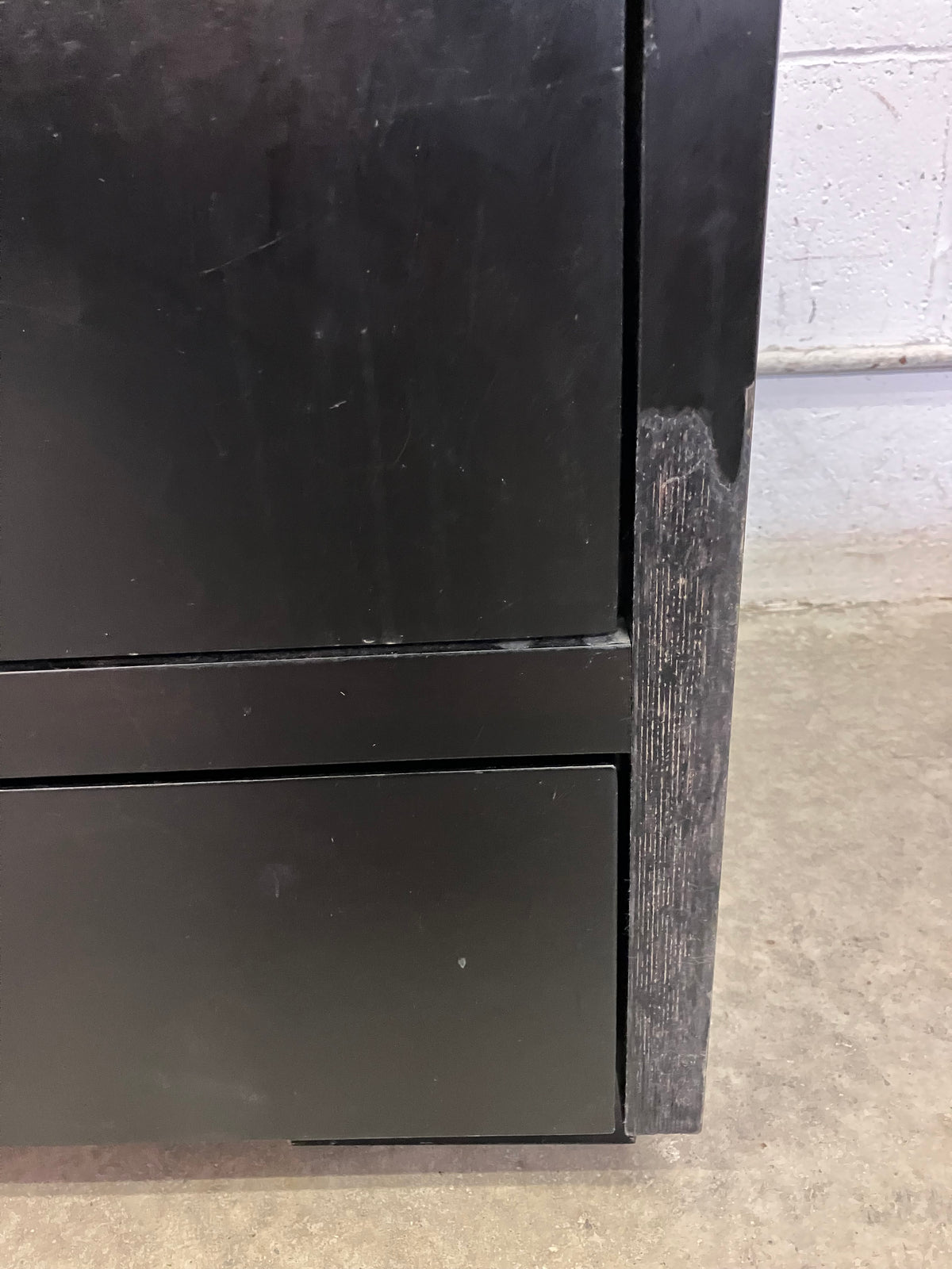 Black Two Drawer Nightstand