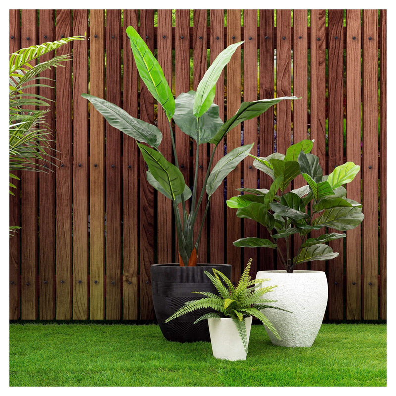 Bird of Paradise Artificial Plant in Black Pot, 45-inch H