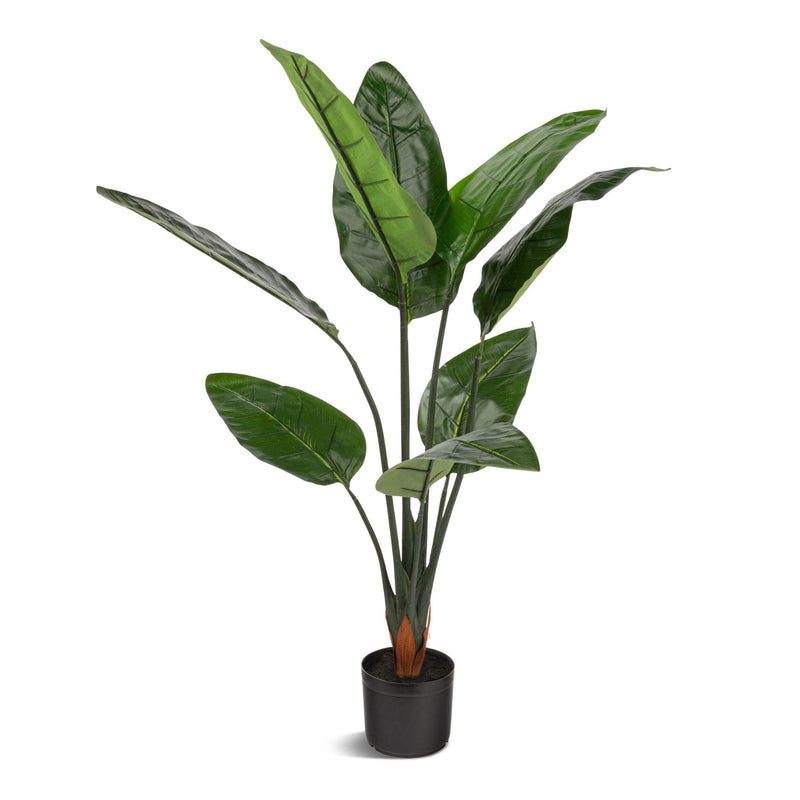 Bird of Paradise Artificial Plant in Black Pot, 45-inch H